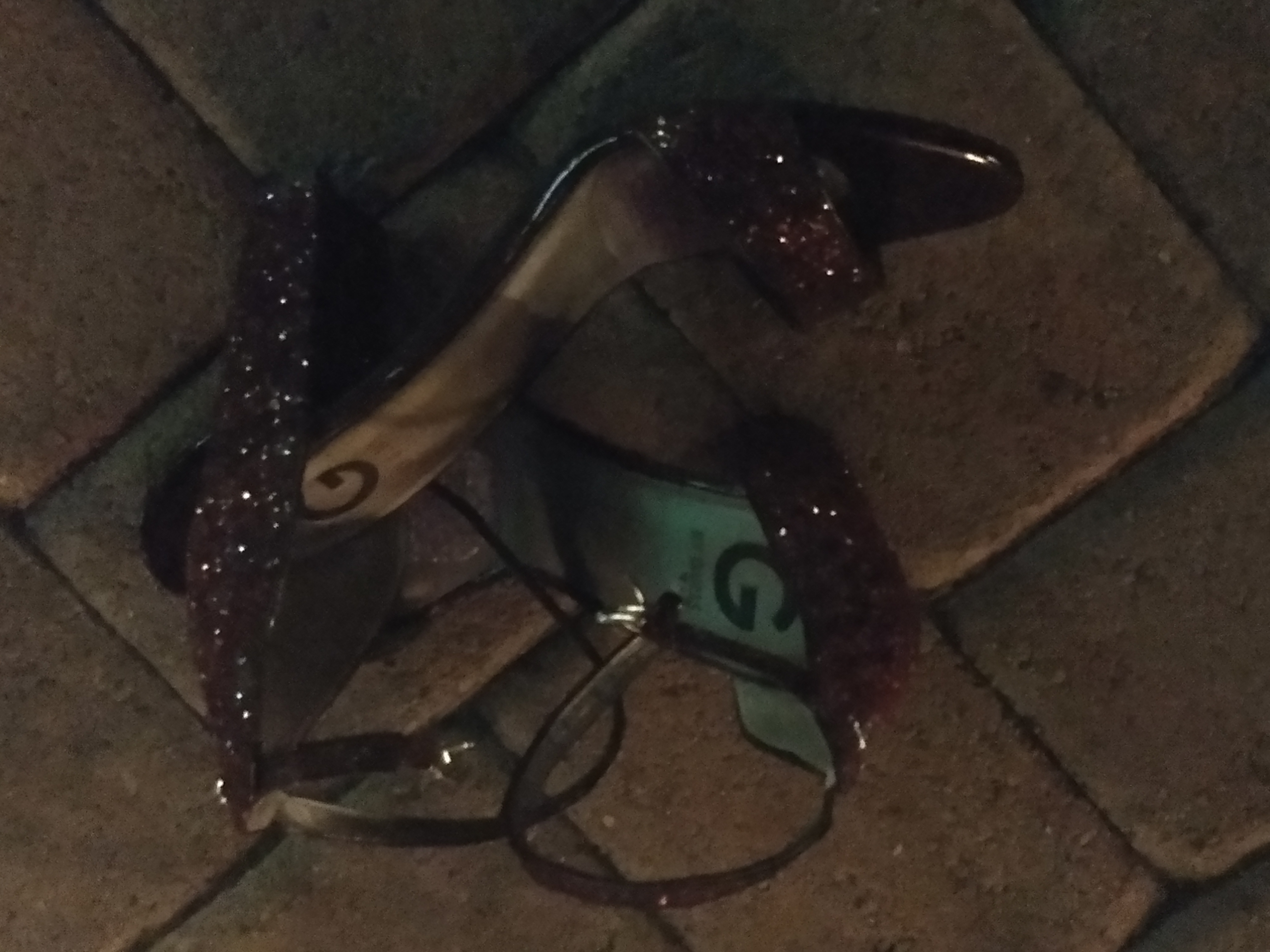 Abandoned sparkly shoes