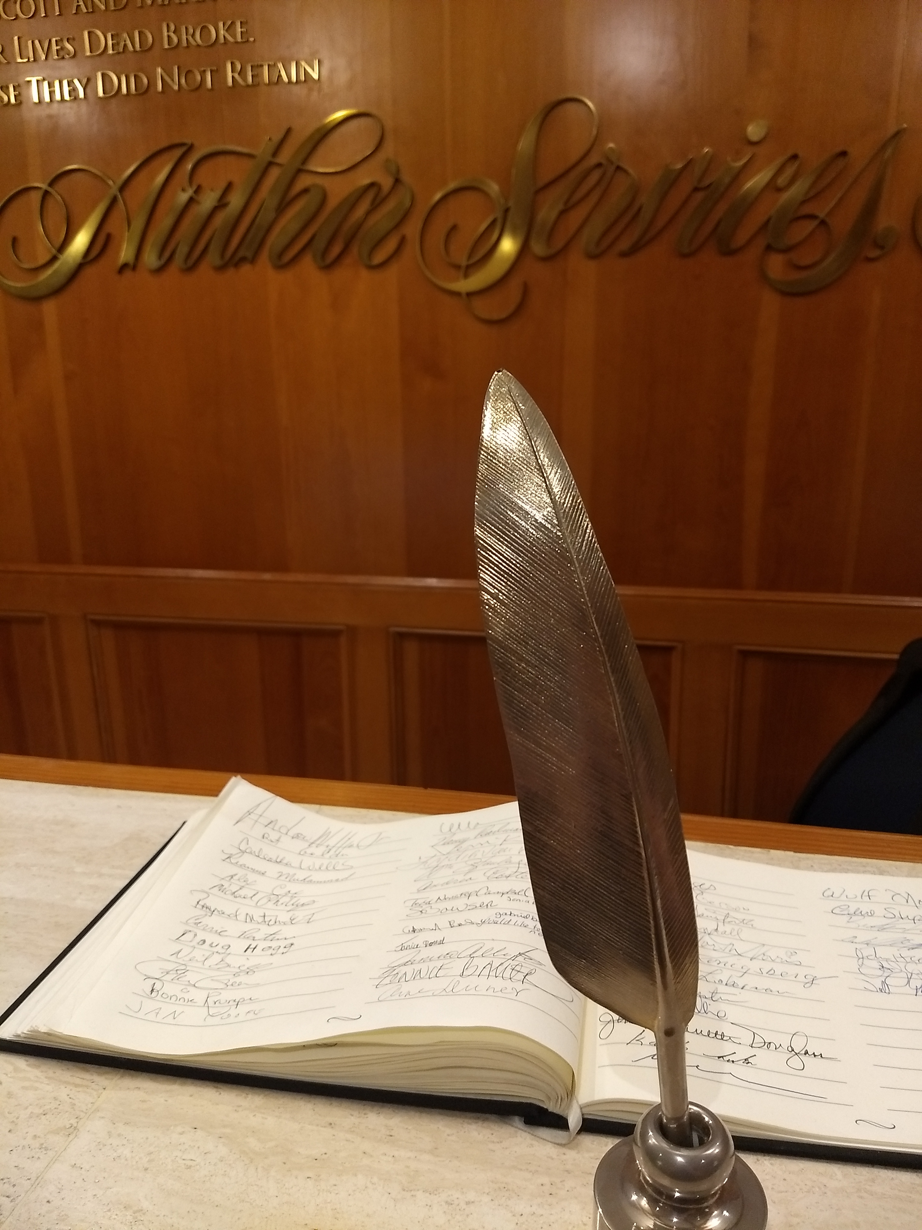 Author Services and guestbook quill