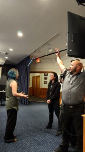 CL Fors being interviewed at the Writers and Illustrators of the Future Workshop taken by Author Jenna Eatough