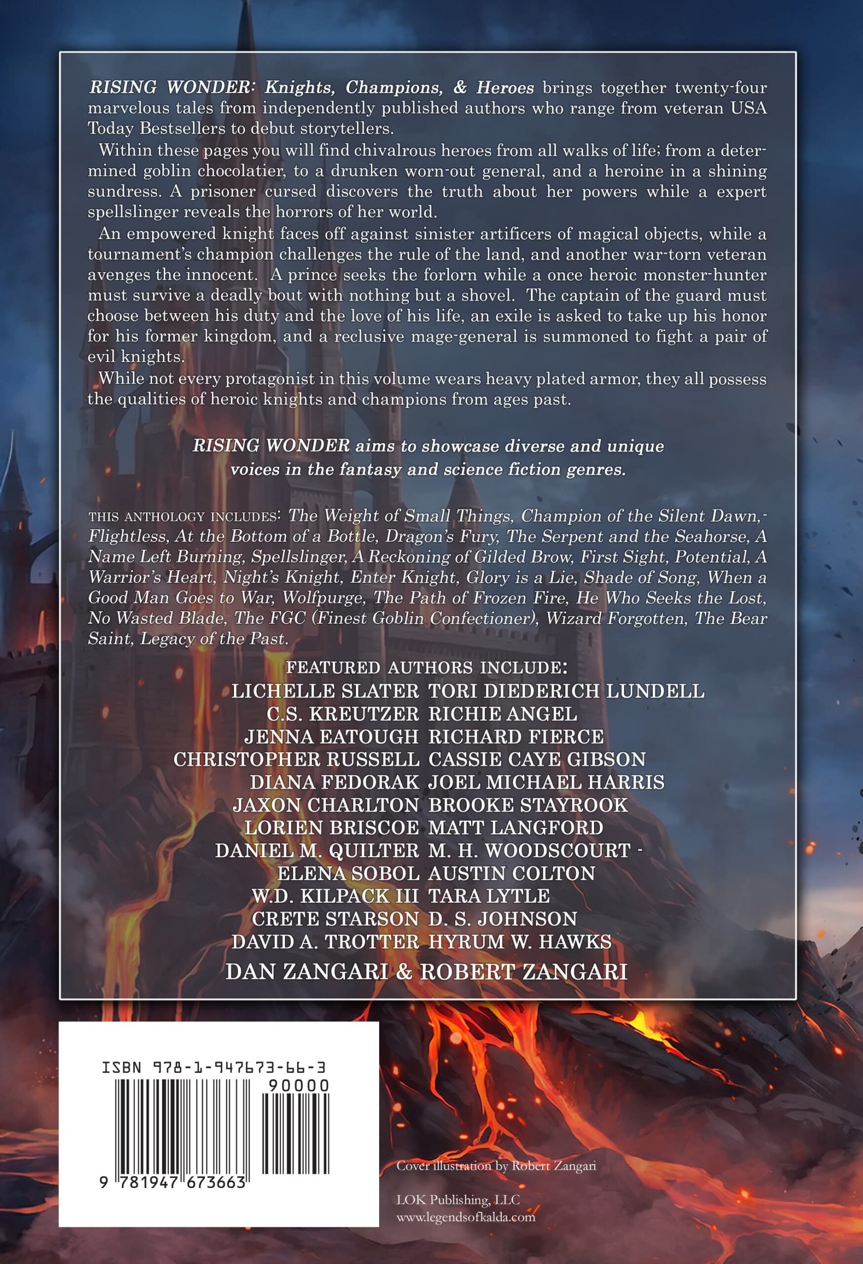 Rising Wonder: Knights, Champions, & Heroes - Authors Jenna Eatough - Robert Zangari - Dan Zangari - Back Cover